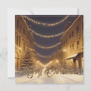 Weihnachtsstraßen mit Schnee in der Innenstadt