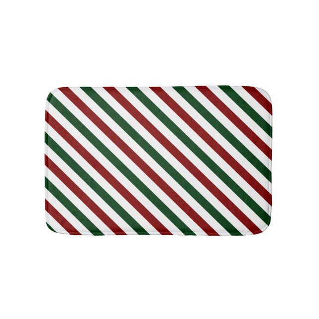 Weihnachtsstreifen Badematte (Vorderseite)