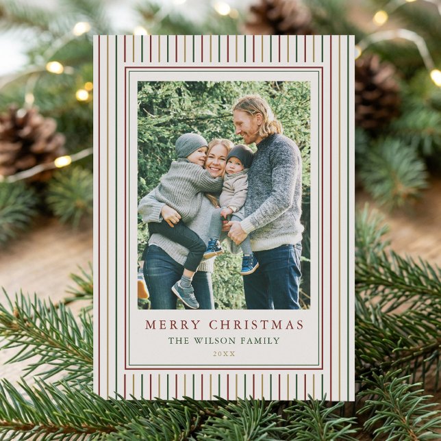 Weihnachtsstreifen Ein Foto Feiertagskarte (Von Creator hochgeladen)