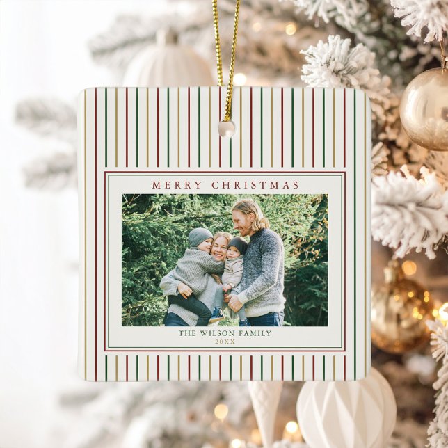 Weihnachtsstreifen Ein Foto Keramikornament (Von Creator hochgeladen)