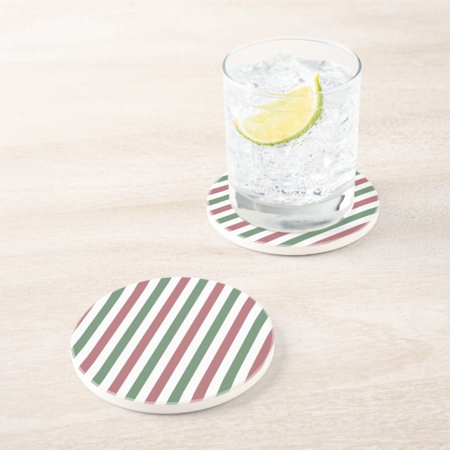 Weihnachtsstreifen Getränkeuntersetzer (Seite)