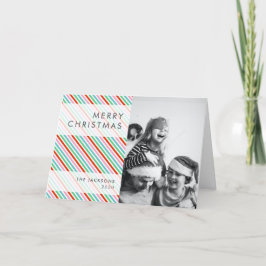 Weihnachtsstreifen | Modernes, farbenfrohes und fr Feiertagskarte