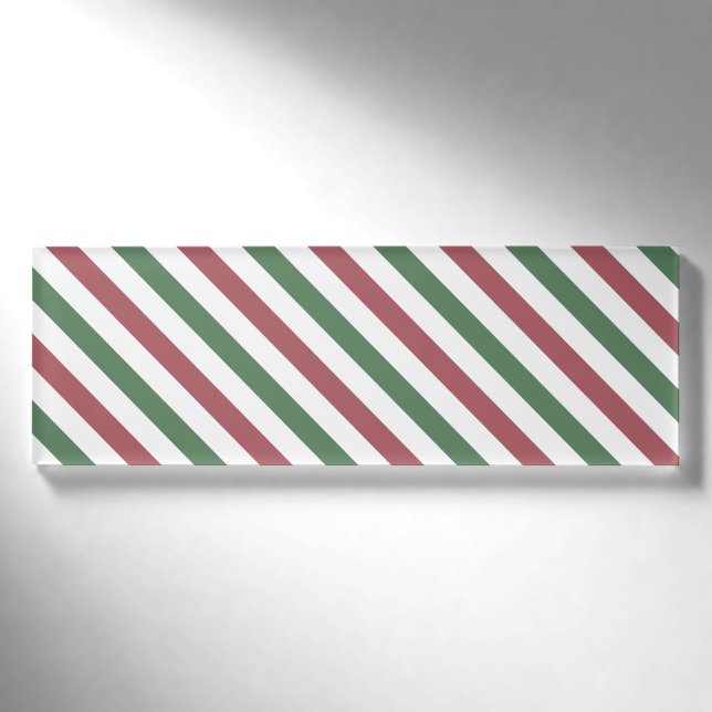 Weihnachtsstreifen Namenschild (Vorderseite)