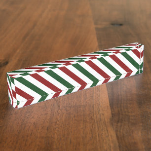 Weihnachtsstreifen Namensplakette