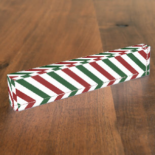 Weihnachtsstreifen Namensplakette