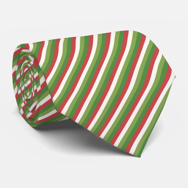 WeihnachtsStreifen Peppermint Urlaub Krawatte (Gerollt)