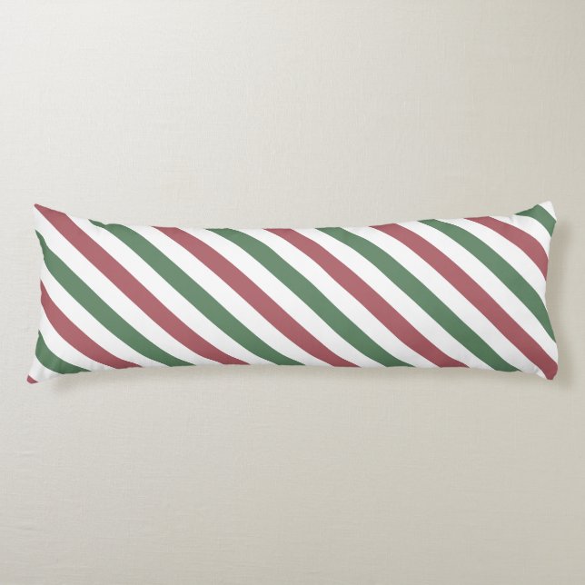 Weihnachtsstreifen Seitenschläferkissen (Vorderseite)
