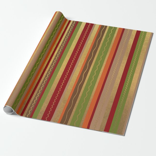Weihnachtsstreifen-Umschlagpapier Geschenkpapier (Ungerollt)