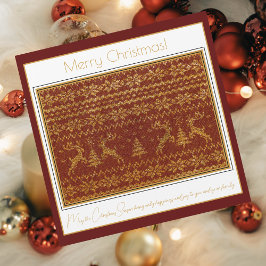 Weihnachtsstrickerei mit Hirschen und Baum