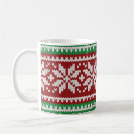 Weihnachtsstrickjacke-Kaffee-Tasse mit Rot und Kaffeetasse