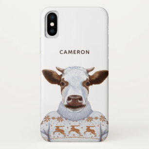 Weihnachtsstrickjacke-Kuh   addieren Ihren Namen Case-Mate iPhone Hülle