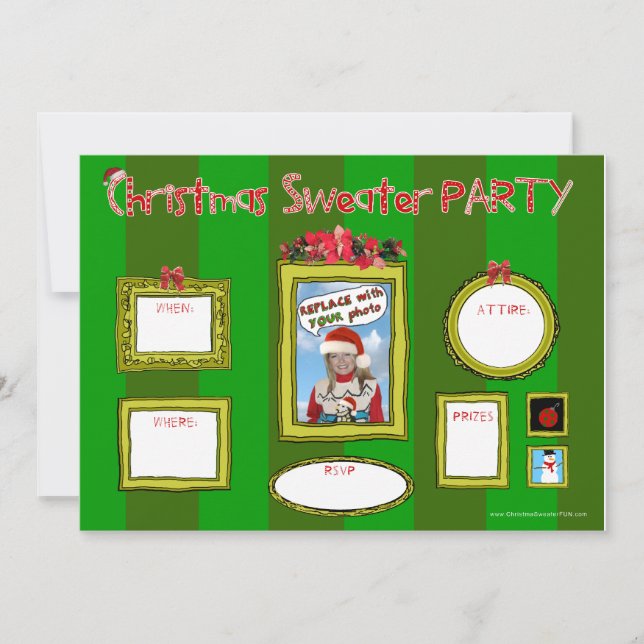 Weihnachtsstrickjacke-Party Invitation_template1 Einladung (Vorderseite)