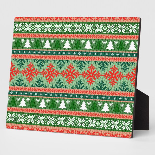 Weihnachtsstrickmuster Fotoplatte (Seite)