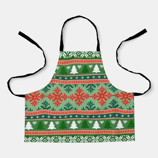 Weihnachtsstrickmuster Schürze (Vorderseite)