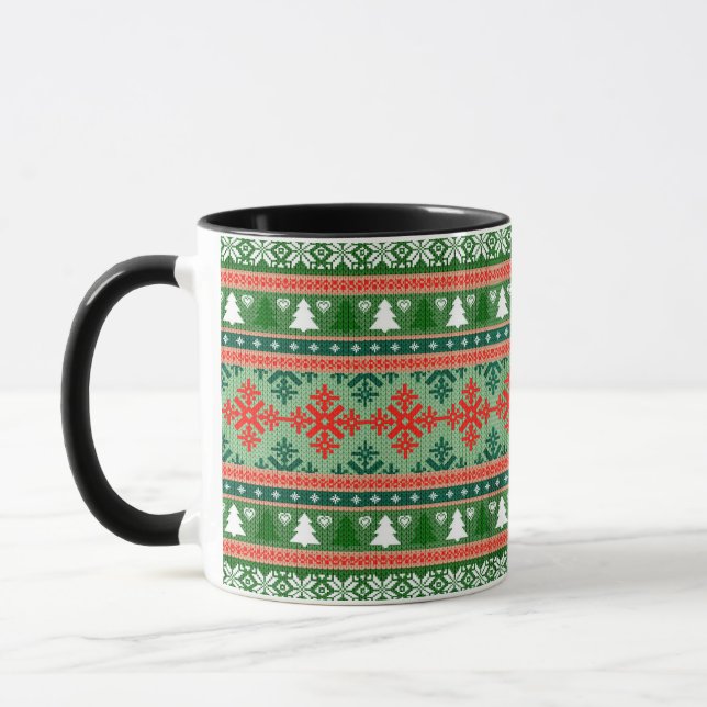 Weihnachtsstrickmuster Tasse (Links)
