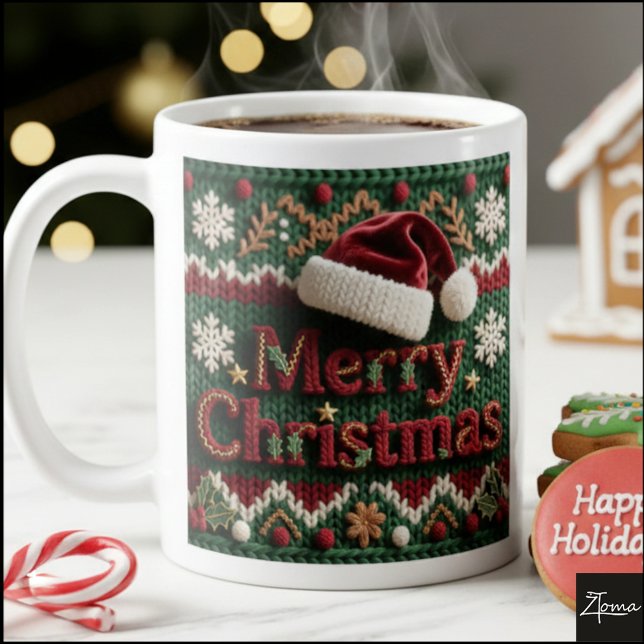 Weihnachtsstrickpullover Frohe Weihnachten Santa H Kaffeetasse (Von Creator hochgeladen)