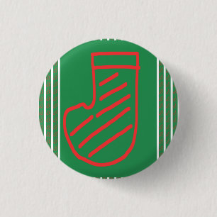 Weihnachtsstrumpf auf Grün Button