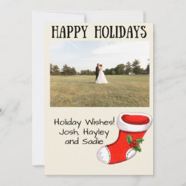 Weihnachtsstrumpf-Feiertags-Postkarte Feiertagskarte