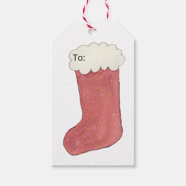 Weihnachtsstrumpf-Geschenkanhänger Geschenkanhänger (Vorderseite)