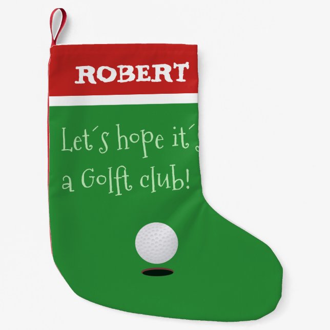 WEIHNACHTSStrumpf. GOLFCLUB UND BALL Kleiner Weihnachtsstrumpf (Vorderseite)