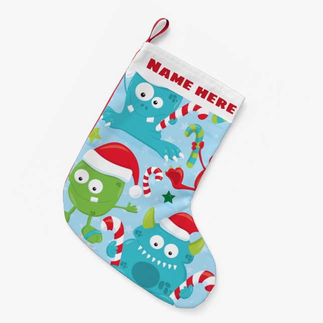 WeihnachtsStrumpf-kleines Monster (personifizieren Kleiner Weihnachtsstrumpf (Vorderansicht (hängend))