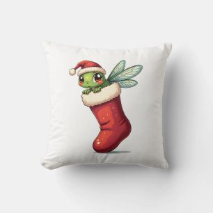Weihnachtsstrumpf-Libelle Kissen
