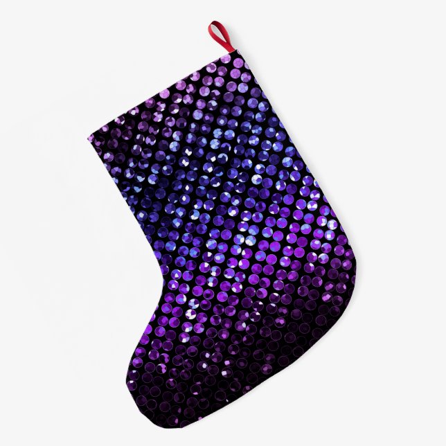 WeihnachtsStrumpf lila KristallBling Strass Großer Weihnachtsstrumpf (Rückseite (Hängend))