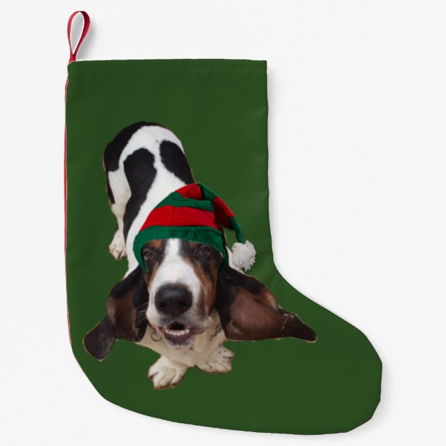 WeihnachtsStrumpf mit Dachshundjagdhund Kleiner Weihnachtsstrumpf (Vorderseite)