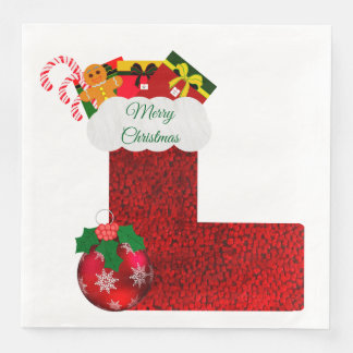 Weihnachtsstrumpf Papier Serviette
