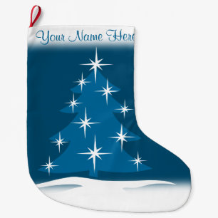 WeihnachtsStrumpf-personalisiertes blaues Großer Weihnachtsstrumpf