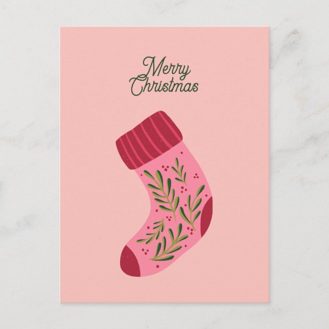 Weihnachtsstrumpf Postkarte (Vorderseite)