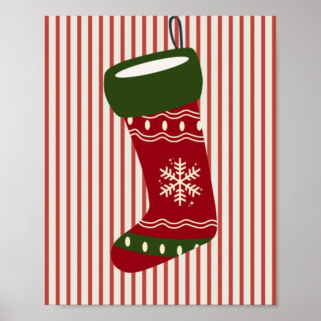 Weihnachtsstrumpf Rot Poster (Vorne)
