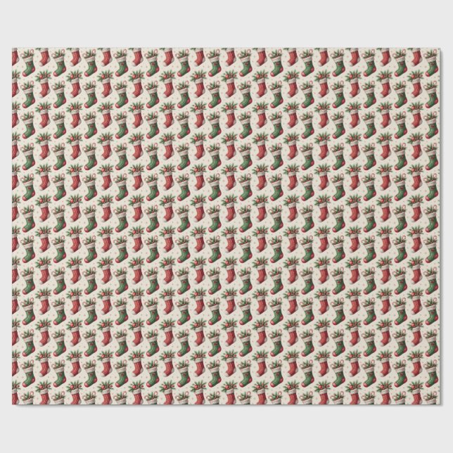 Weihnachtsstrumpf-Verpackungspapier Geschenkpapier (Flach)