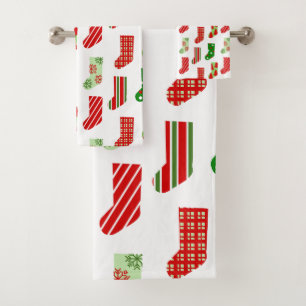 WeihnachtsStrümpfe Badhandtuch Set