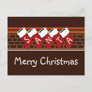 Weihnachtsstrümpfe des Weihnachtsmanns - Weihnacht Feiertagspostkarte