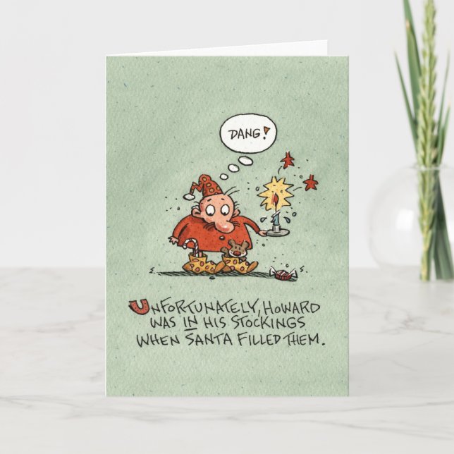 WeihnachtsStrümpfe Feiertagskarte (Vorderseite)