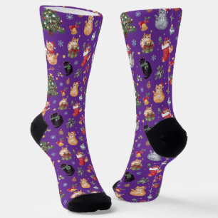 Weihnachtsstrümpfe für Katzenliebhaber Socken