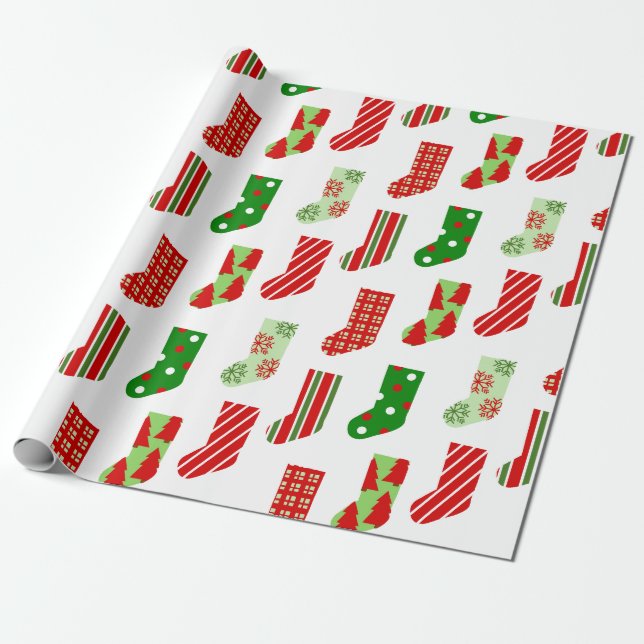 WeihnachtsStrümpfe Geschenkpapier (Ungerollt)