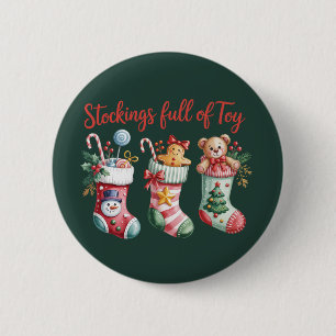 Weihnachtsstrümpfe voller Freude Ferien Preppy Button