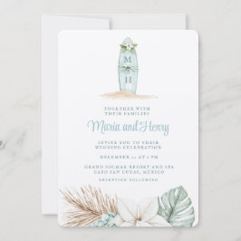 Weihnachtssurfboard | Winter Beach Hochzeit Einladung