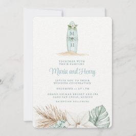 Weihnachtssurfboard | Winter Beach Hochzeit Einladung