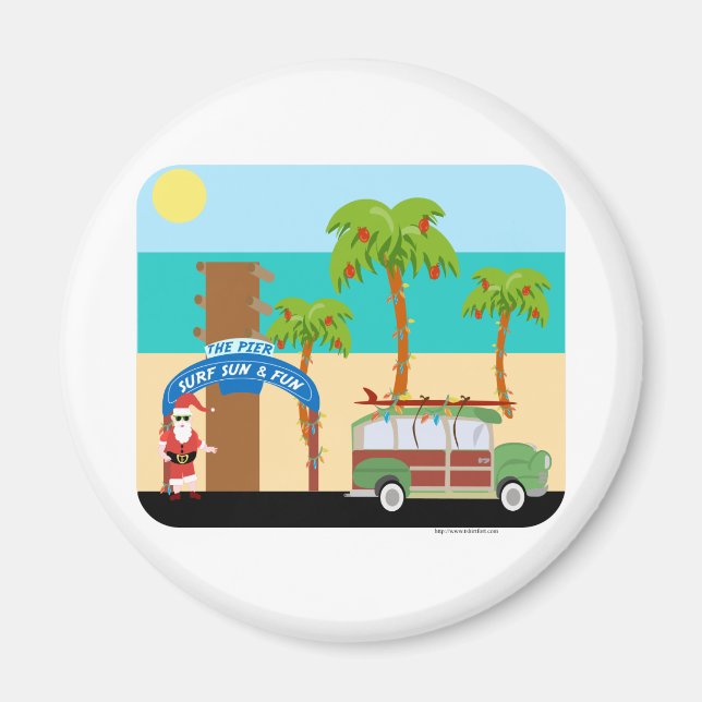 Weihnachtssurfen Magnet (Vorne)