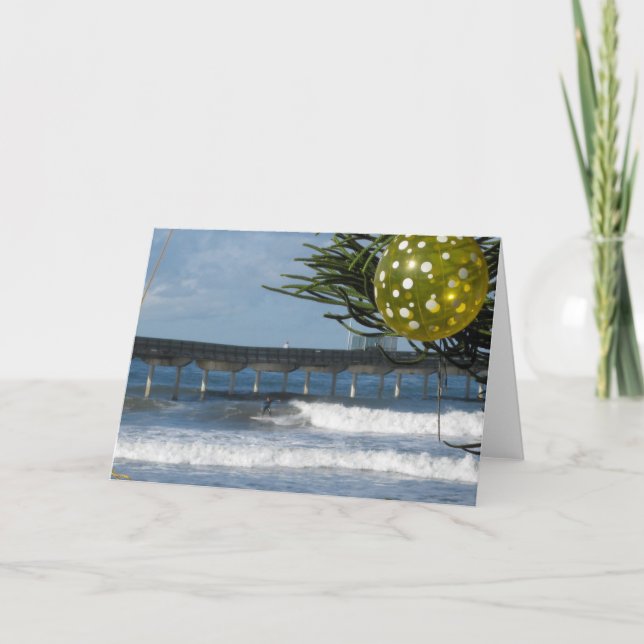 Weihnachtssurfer Feiertagskarte (Vorderseite)