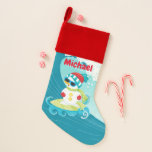 Weihnachtssurfing Snowman geben Namen Strumpf Weihnachtsstrumpf<br><div class="desc">Design von www.etsy.com/Shop/PrettyGrafikDesign,  zurück von www.etsy.com/Shop/JLaurieStudio</div>