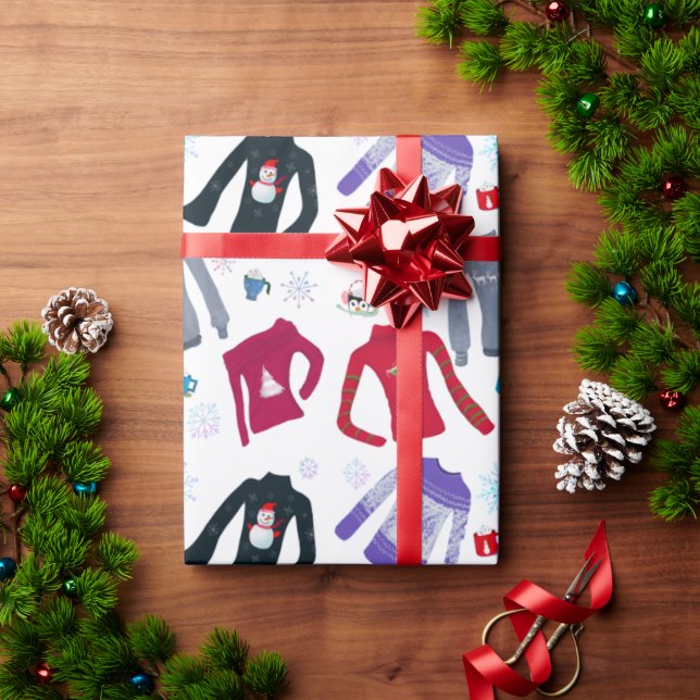 Weihnachtssüße und heiße Schokolade Geschenkpapier (Feiertagsgeschenk)