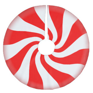 Weihnachtssüßigkeits-Pfefferminz Polyester Weihnachtsbaumdecke