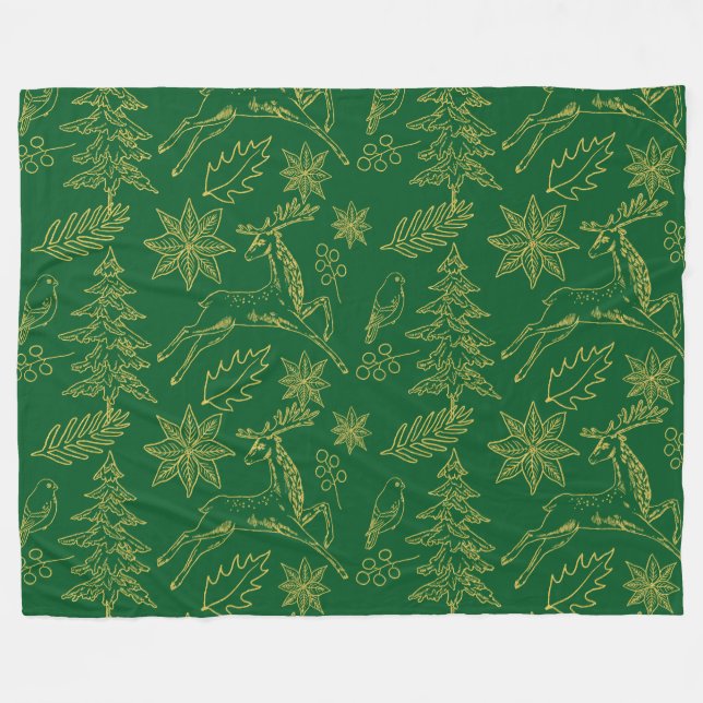 Weihnachtssymbole Fleecedecke (Vorderseite (Horizontal))