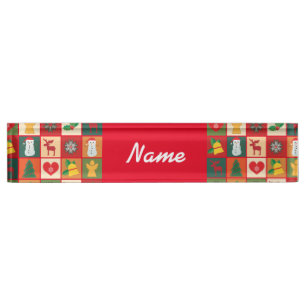 Weihnachtssymbole Medley Art Thunder_Cove Namensplakette