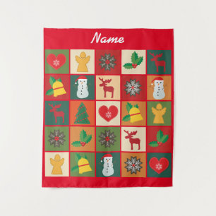 Weihnachtssymbole Medley Art Thunder_Cove Wandteppich