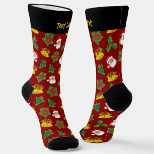 Weihnachtssymbole Muster Socken